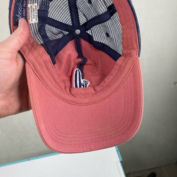 Johnnie-O Greco Trucker Snap Back Pink and Blue 3D Logo Print Hat - Picture 5 of 5